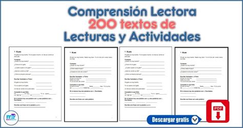 Actividades Para Desarrollar La Comprensi N Lectora Materiales