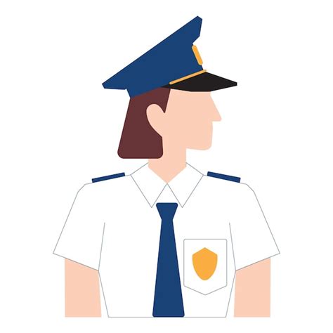 Premium Vector Half Body Illustration Of A Female Police Officer