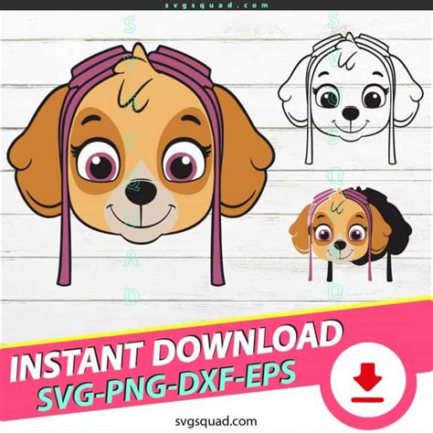 Skye Paw Patrol Svg Png Eps Dxf Cutting Files Cricut Silhouette