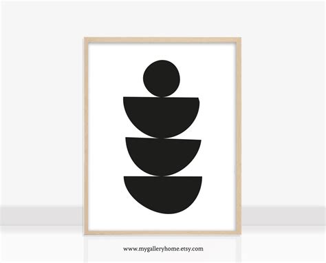 Black Abstract Shapes Printable Abstract Art Modern Wall Art Home Decor Scandi Instant Download ...