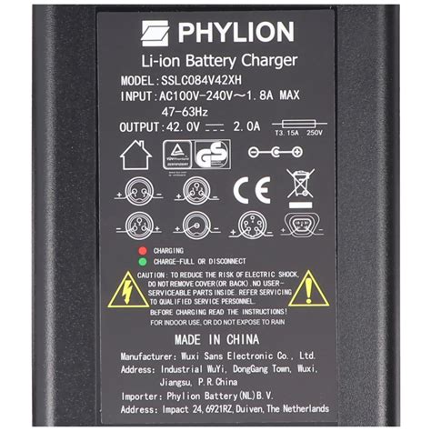 Ladegerät nur passend für Phylion Ladegerät 36 42 Volt 2 0A XLR 3 polig