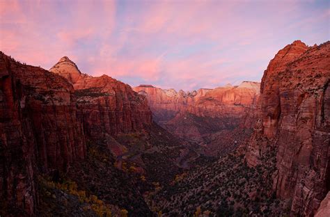 Zion Canyon At Sunset Zion National Photograph By Panoramic Images