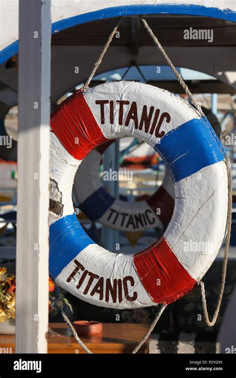 Nile Titanic Life Buoy Stock Photo Alamy