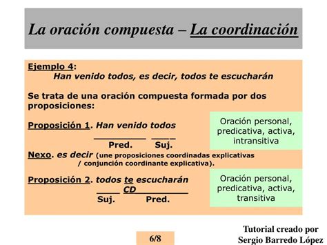 PPT La oración compuesta La coordinación PowerPoint Presentation