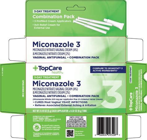 Buy Miconazole Nitrate Combination Pack Topcare Miconazole 3 From