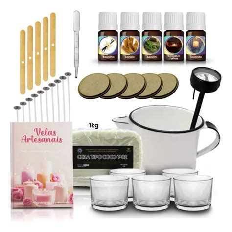 Kit Fabrica O De Velas Em Potes De Cera De Coco Livro Frete Gr Tis