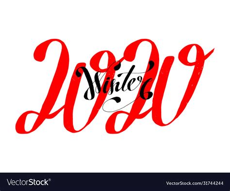 2020 Winter Handlettering Inscription Winter Vector Image