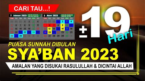 Puasa Sya Ban Berapa Hari Puasa Sya Ban 2023 Jatuh Pada Tanggal