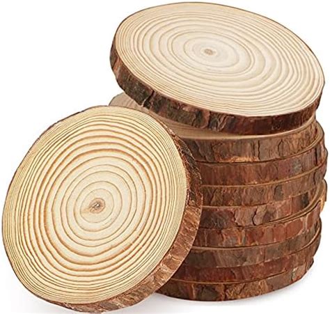 Amazon LESUMI Unfinished Natural Wood Slices With Bark 20 Pcs 3