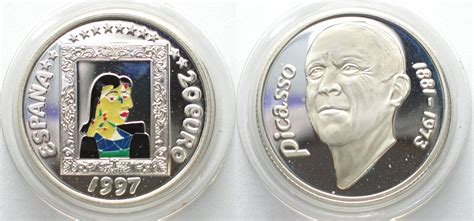 SPANIEN 20 Euro 1997 PIEFORT Dora Maar PICASSO Silber FARBE RAR