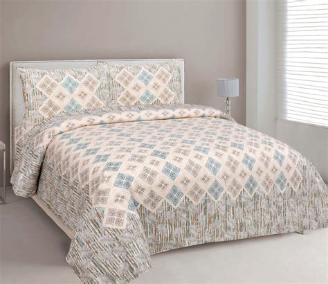 Buy Jaipuri Geometric Design Pure Cotton King Size Double Bedsheet With