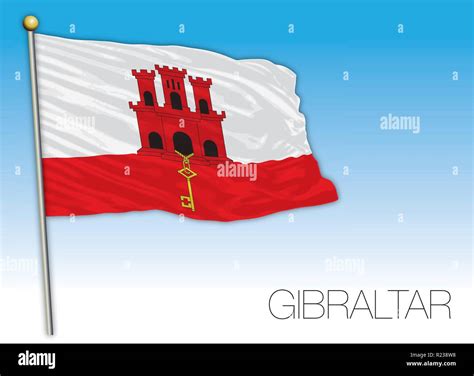 Gibraltar Territory Flag United Kingdom Vector Illustration Stock