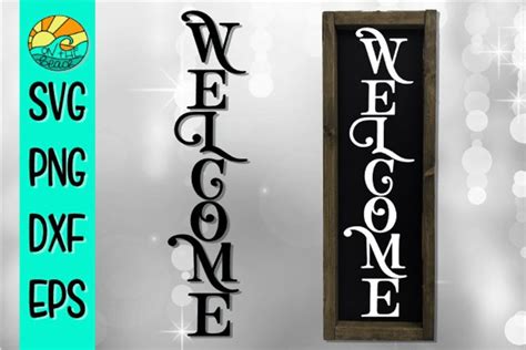 Welcome Vertical Sign Design Svg Png Eps Dxf