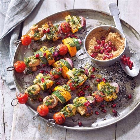 Brochettes De L Gumes Grill S Avec Cr Me D Aubergine Fum E Recettes