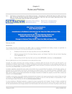 Fillable Online Csa Notice Of Amendments To Early Warning System