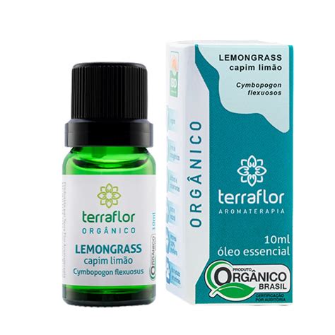 ÓLEO ESSENCIAL LEMONGRASS ORGÂNICO TERRAFLOR 10ML SOU DE GAIA Sua