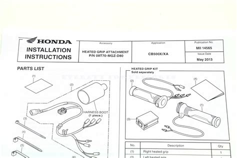 Honda Heated Grips Kit Cb500x 2013 2015 Grip Set W Attachment Hardware Oem L26 Ebay