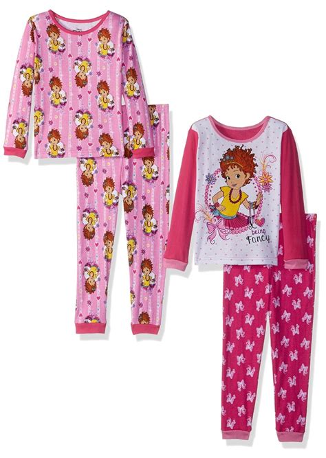 Disney Disney Girls Toddler Fancy Nancy 4 Piece Cotton Pajama Set Pink