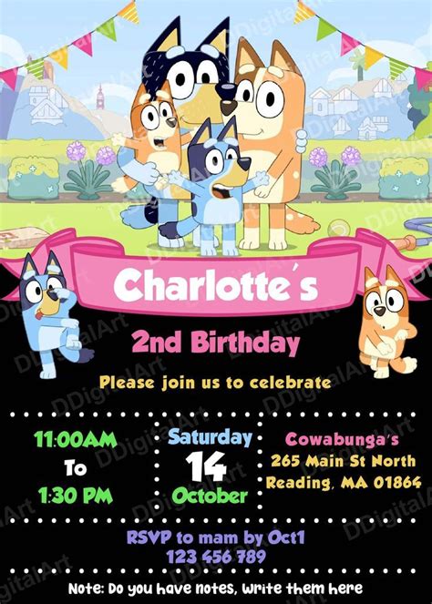 Blank Bluey Birthday Invitation Template Printable Templates Free