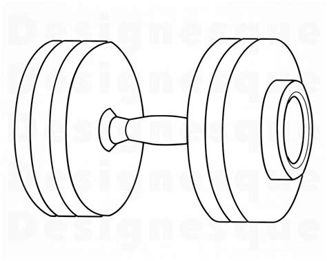 Dumbbell Outline 2 Svg Dumbbell Svg Hantel Svg Workout Etsy