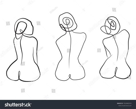 Naked Woman Standing Back One Line Stock Vector Royalty Free Shutterstock