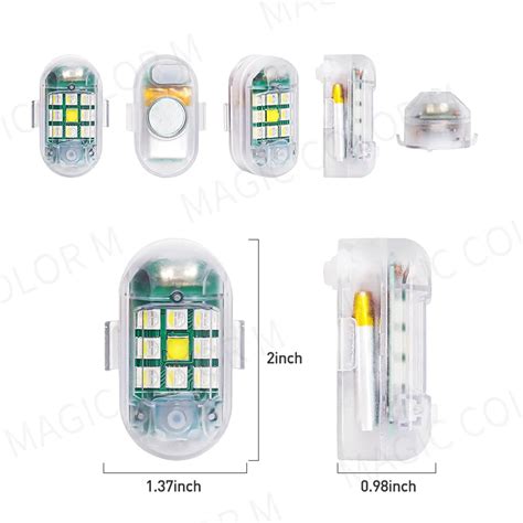 รีโมทคอนโทรล Led ไร้สาย2ชิ้น ไฟแฟลชรถยนต์เตือนไฟกะพริบตัวบ่งชี้การชน