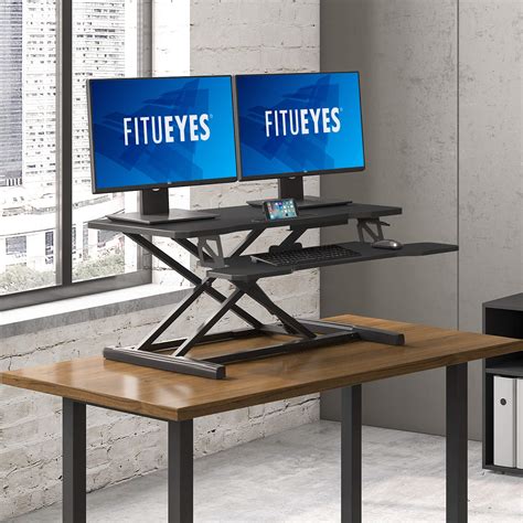 Fitueyes Height Adjustable Standing Desk Cm Wide Sit To Stand