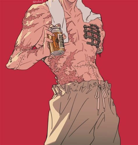 An Anime Character Holding A Beer In His Right Hand