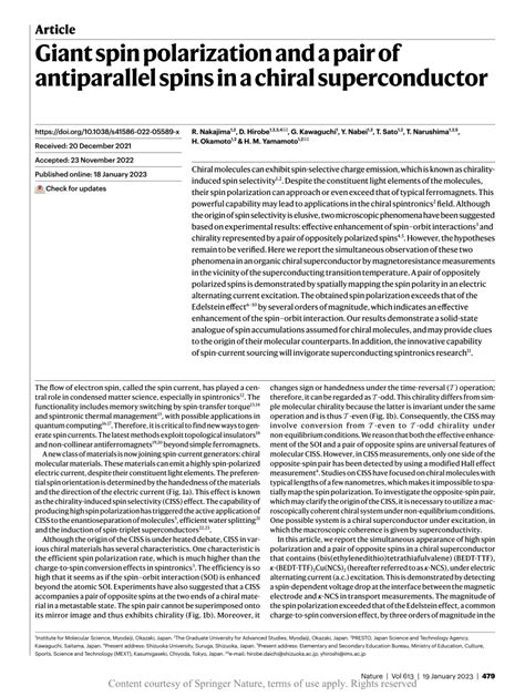 Giant Spin Polarization And A Pair Of Antiparallel Spins In A Chiral