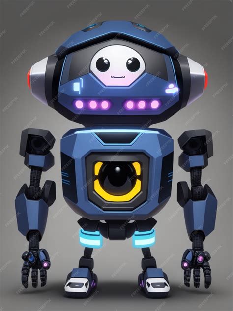 Premium Photo A Cute Cartoonish Ai Robot With Big Expressive Eyes And