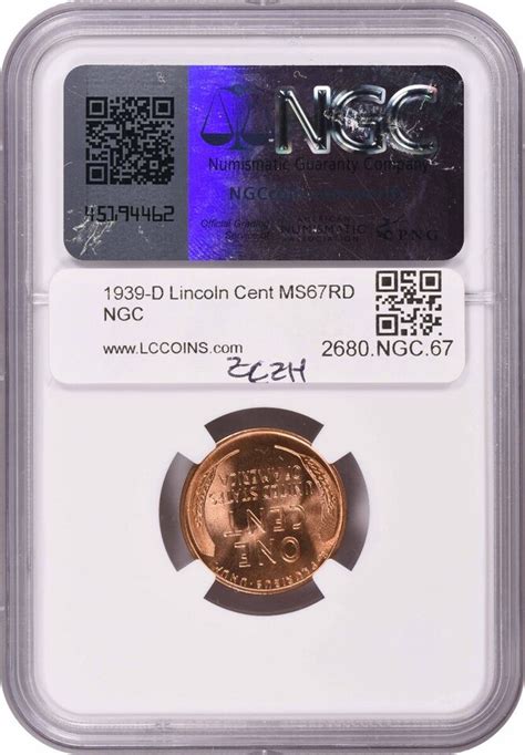 1939 D Lincoln Cent MS67RD NGC EBay