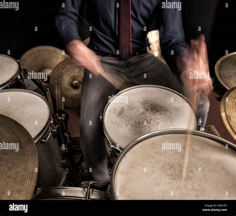 Drummer solo on snare and tom, closeup, front view Stock Photo - Alamy