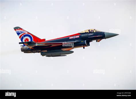 The Raf Typhoon Display Aircraft With Union Jack Livery Stock Photo Alamy