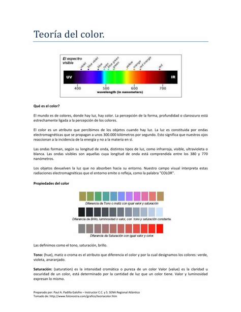 Pdf Teor A Del Color Pdf Fileteor A Del Color Qu Es El Color