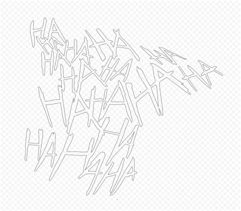 Haha Text Joker Laugh Outline Black Border Citypng