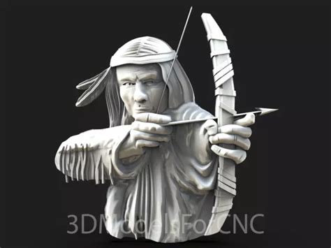 D Model Stl File For Cnc Router Laser D Printer Native American Man