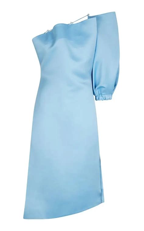 Stine Goya Juliette Satin Midi Dress M Only Blue Editorialist