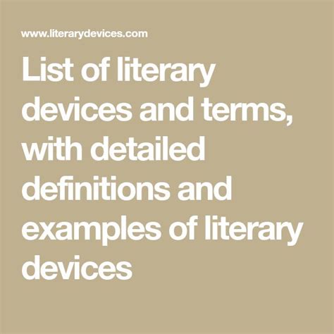 list  literary devices  terms  detailed definitions  examples  literary devices