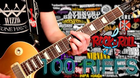 100 Riffs The Greatest Rock N Roll Guitar Riffs Performed By Karl Golden Youtube