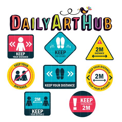 Social Distancing Warning Clip Art Set – Daily Art Hub // Graphics ...