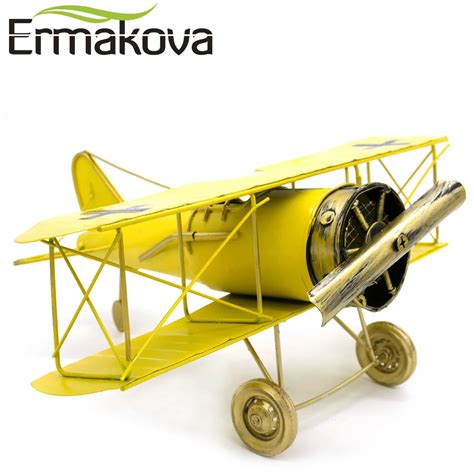 ERMAKOVA Metal Handmade Crafts Aircraft Model Airplane Model Biplane ...