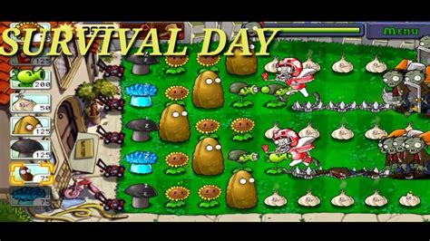 Plants Vs Zombies Survival Day Gameplay From 1 Until 4 Flags