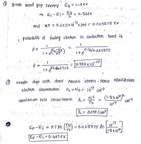 Solved What Is The Probability Of An Electron Being Thermally