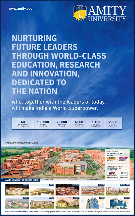 Amity University Nurturing Future Leaders Ad Advert Gallery