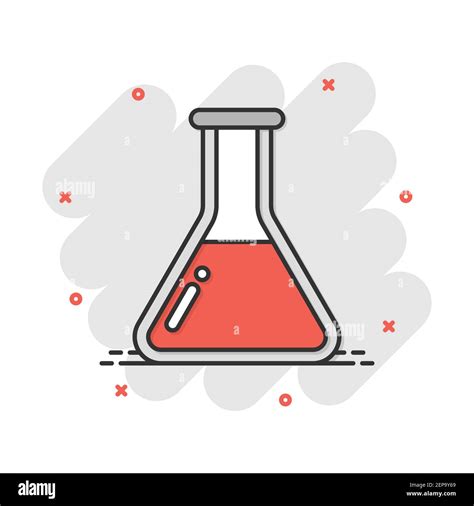 Vektor Cartoon Chemischen Test Tube Symbol Im Comic Stil Laborglas