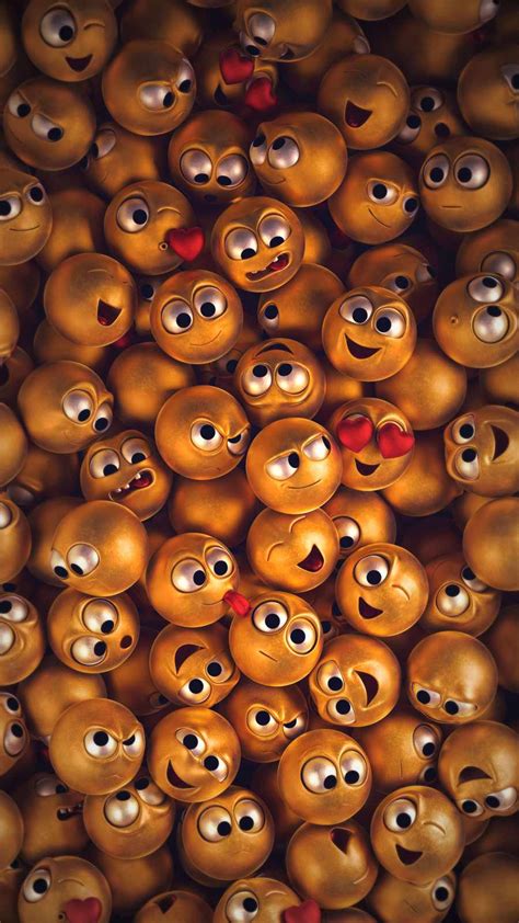 Emoji Faces Golden iPhone Wallpaper - iPhone Wallpapers