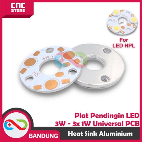 Jual HEAT SINK ALUMINIUM PLAT PENDINGIN LED 3W 3X 1W UNIVERSAL PCB