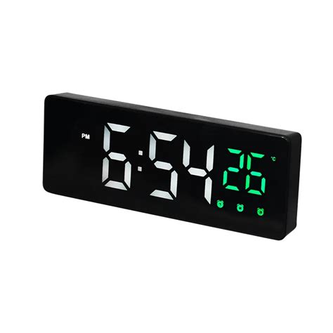 Horloge Réveil numérique miroir LED veilleuses thermomètre horloge