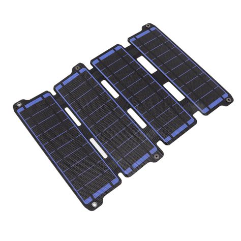 Solar Panel Folding Monocrystalline Silicon 2 Usb Output Flexible Etfe Solar Panel 14w 5v Blue