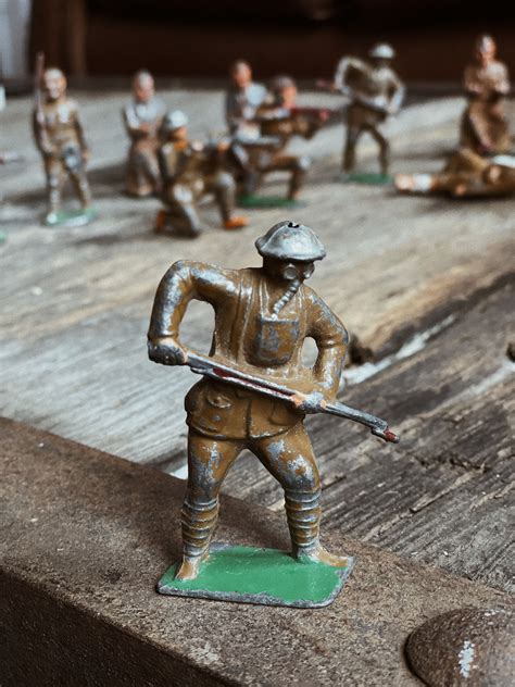 Rare Antique Barclay Toy Soldiers Set Of 14 Ww1 1930s Military